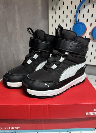 Чоботи для дітей puma evolve puretex ac+ps чорні, розмір 30, 12,5с