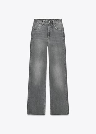 Джинси wide leg з висоскою посадкою full length zara