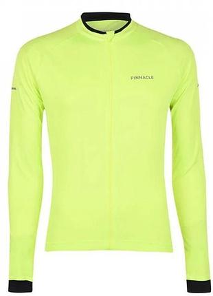Яскраво-жовтий чоловічий велоджерсі з довгим рукавом pinnacle long sleeve cycling jersey розмір l