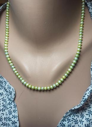 Натуральные жемчуги (тонированные), ожерелье 44 см / под handmade, пересборку