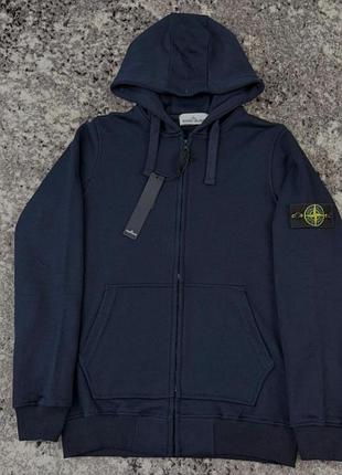 Чоловіче худі stone island zip hoodie темно-синє
