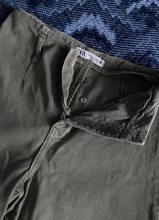 Брюки жіночі zara широкі хакі