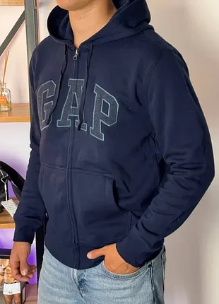 Кофта чоловіча синя фліс зіп худі р.м gap