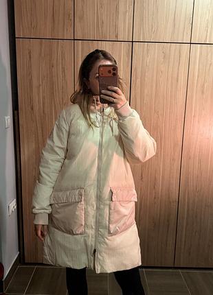 Жіночий пуховик парка reebok бежевий s-m