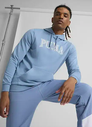 Худи мужское белое лого celebration puma