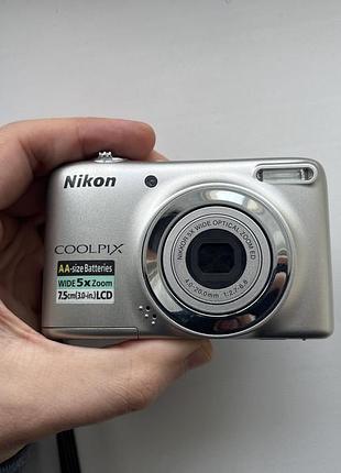 Фотоапарат 2000х камера nikon coolpix l25 срібний ідеальний