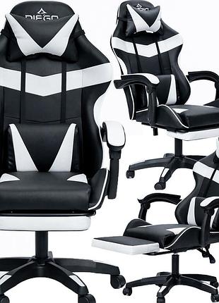 Крісло геймерське diego phantom rs black-white
