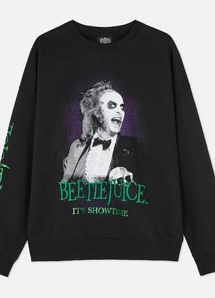 Чорний оперсайз світшот beetlejuice primark чоловічий розмір м