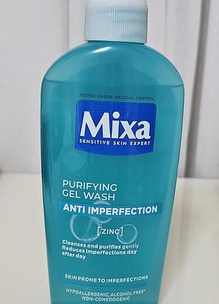 Гель для вмивання mixa anti-imperfection очищення для чутливої шкіри