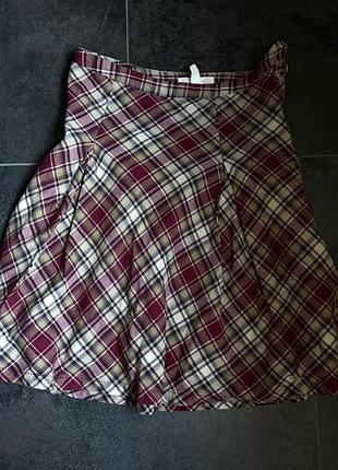 Міді спідниця жіноча в клітинку преппі tartan fashion 2000s осіння