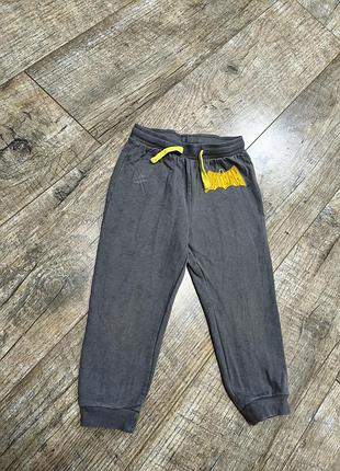 Брюки, джоггеры утепленные, с начесом, batman, р. 92, 2 года, длина 50см