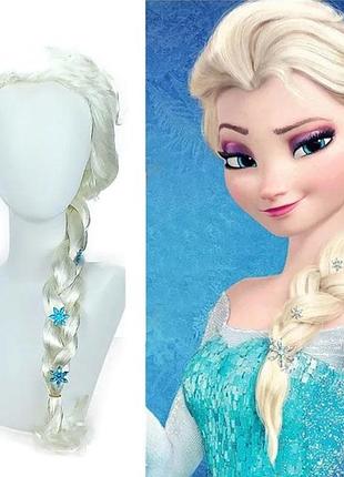 Карнавальный парик эльза «холодное сердце» (frozen) с косой
