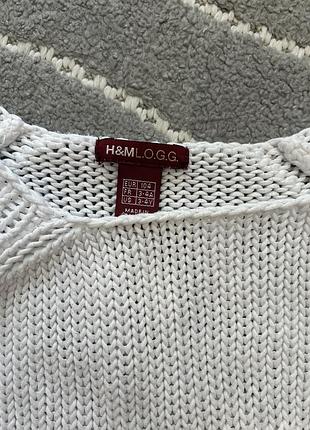 Светр для дівчинки h&m білий в'язаний 2