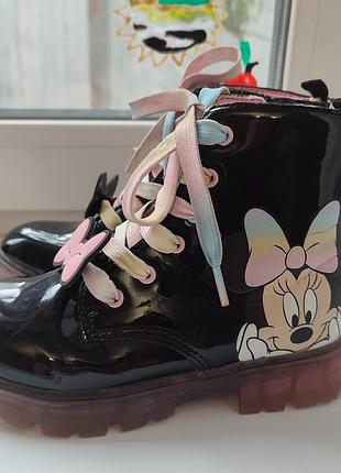 Черевики для дівчинки disney minnie mouse демісезонні чорні, р. 12 (30/31), довжина устілки 19.7 см