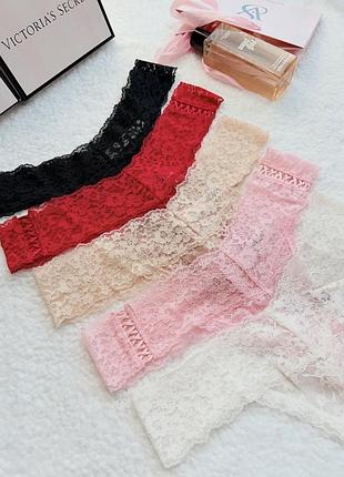 Мереживні трусики стринги набір з 5 шт victoria’s secret оригінал
