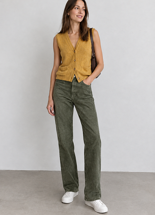 Вельветовые брюки h&m, цвет хаки