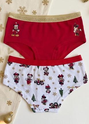 Детские новогодние трусики-шортики disney «микки маус» набор 2 шт (92-98 см, 2-3 р. 122-128 7-8 р) pepco 92-98