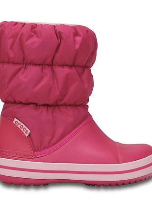 Чоботи зимові дутики на дівчинку 12 розмір crocs winter puff boot