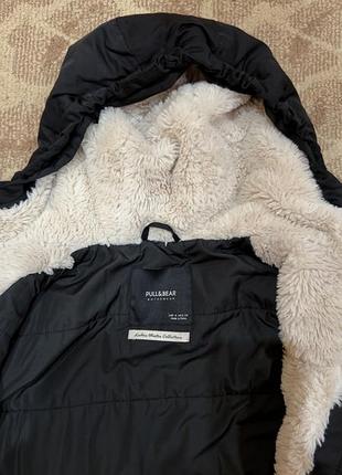 Куртка жіноча pull&bear зимова чорна 4
