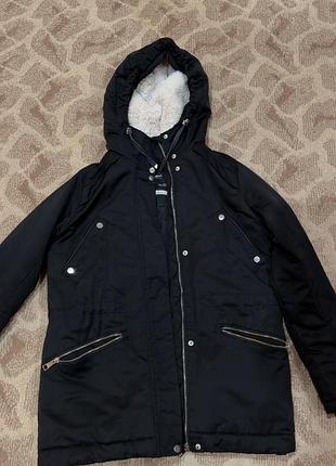 Куртка жіноча pull&bear зимова чорна 2