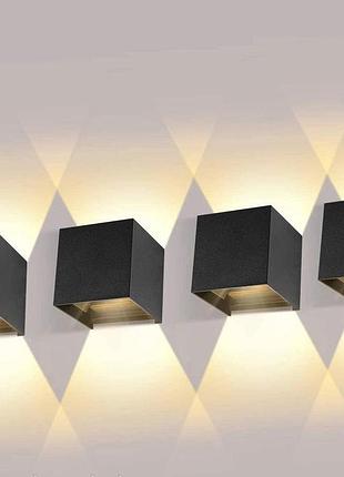 Фасадный led светильник настенный kioooki 12w 3000k (модель 1073) - влагозащищенный уличный светильник (бра)