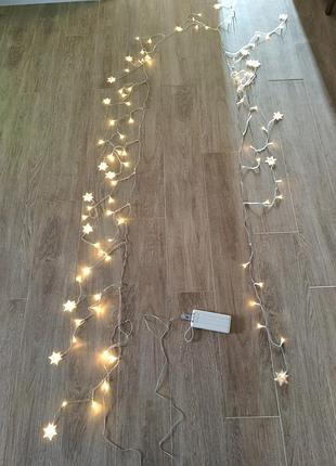 Світлодіодна гірлянда-штора auauy «сніжинки» (4 м, 40 led) з пультом дк (usb)