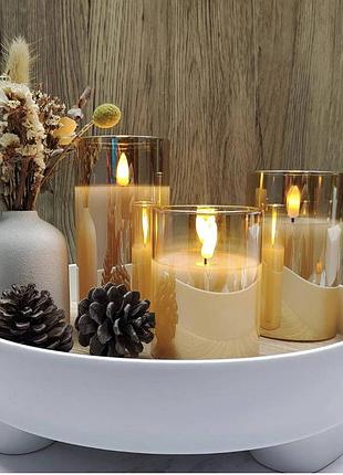 Набір світлодіодних воскових свічок led wax candle з пультом дк (3 шт.) — затишок та безпека у вашому домі