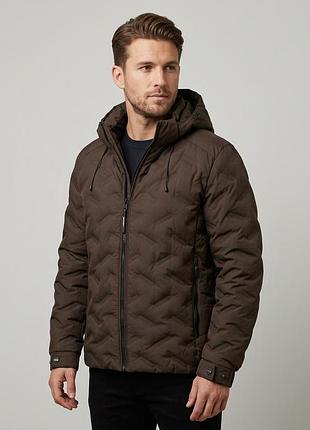 Чоловіча полегшена зимова куртка black vinyl c26-2788 cq brown #8 xxl