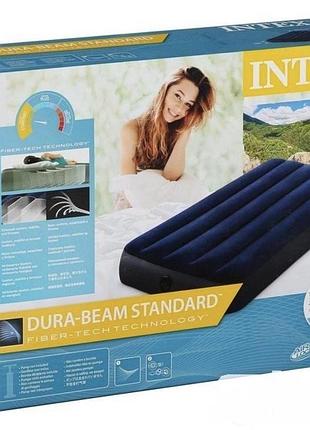 Надувний матрац intex 76х191х25 см синій