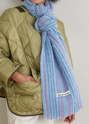 Шерстяной шарф acne studios embellished striped felt scarf