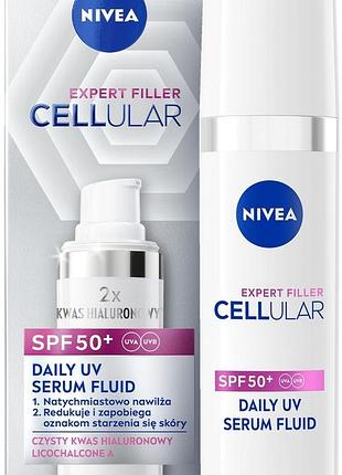 Защитный флюид для лица антивозрастной nivea cellular expert filler spf 50+
