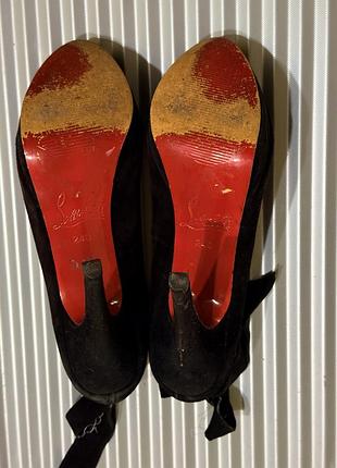 Туфлі жіночі christian louboutin чорні замшеві