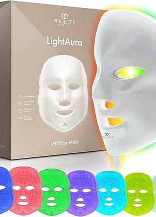 Б/у led маска для обличчя з 7 кольорами світла — project e beauty lightaura