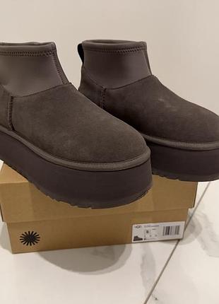 Уггі жіночі ugg classic mini dipper сірі, розмір 37, довжина устілки 24 см