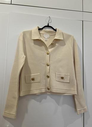 H&amp;m кардиган кремового оттенка с золотыми пуговицами