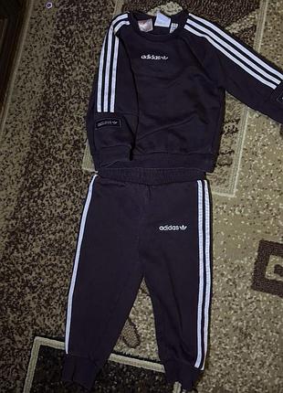 Спортивний костюм дитячий adidas для хлопчиків, чорний, розмір 92 (18-24 міс.)