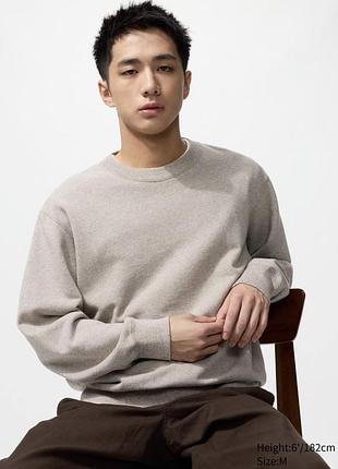 Світшот uniqlo sweatshirt, бежевий, розмір l