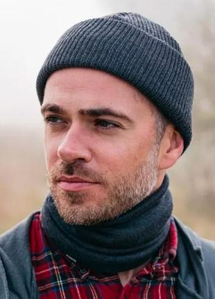 Шапка унисекс демисезонная/зимняя todo merino wool (50% шерсть мериноса) серая меланж