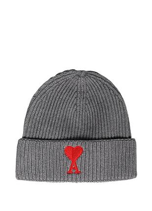 Шапка ami alexandre mattiussi ami de coeur patch beanie