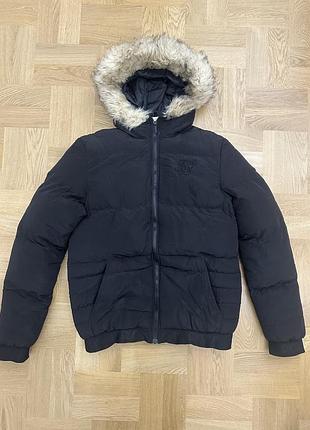Куртка чоловіча silksilk аляска чорна з хутром
