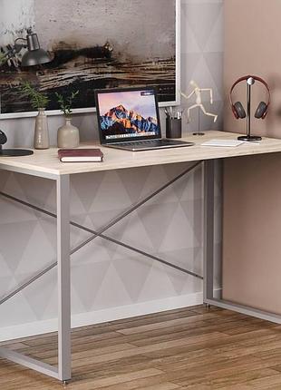 Письмовий стіл коннект ferrum-decor 75x120x60см сірий дсп дуб сан-марино 16мм frd-104214