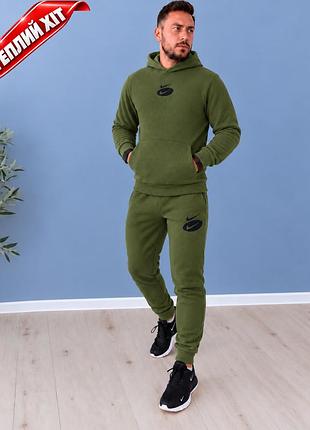 Мужской спортивный костюм зимний модель 7850 хаки размеры 48-56