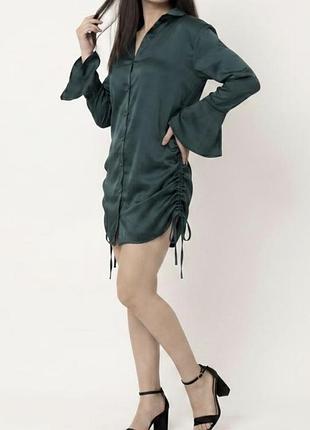 Плаття жіноче prettylittlething сорочка смарагдове