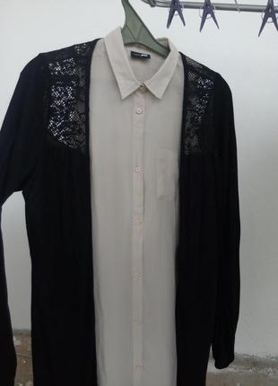 Длинный кардган с кружевом.