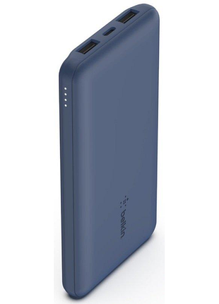 Портативный аккумулятор belkin power bank 10000 мач 15 вт синий (bpb011btbl)