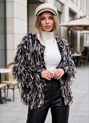 Кардиган женский 
искусственные перья
