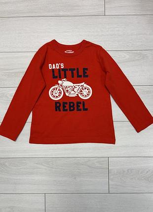 Червоний лонгслів oshkosh b'gosh із мотоциклом, для хлопчика розмір 4t (100-104 см), 100% бавовна