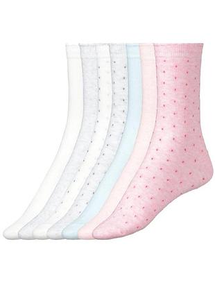 Носки женские из органического хлопка, комплект 7 пар