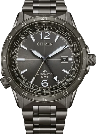 Чоловічий годинник citizen promaster sky mechanical gmt nb6045-51h оригінал гарантія