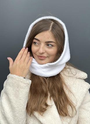 Капор жіночий капюшон білий